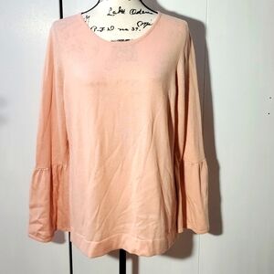 Calvin Klein- Womens Dusty Pink Scoop neck Soft Sweater Huge bell sleeves Sz.L